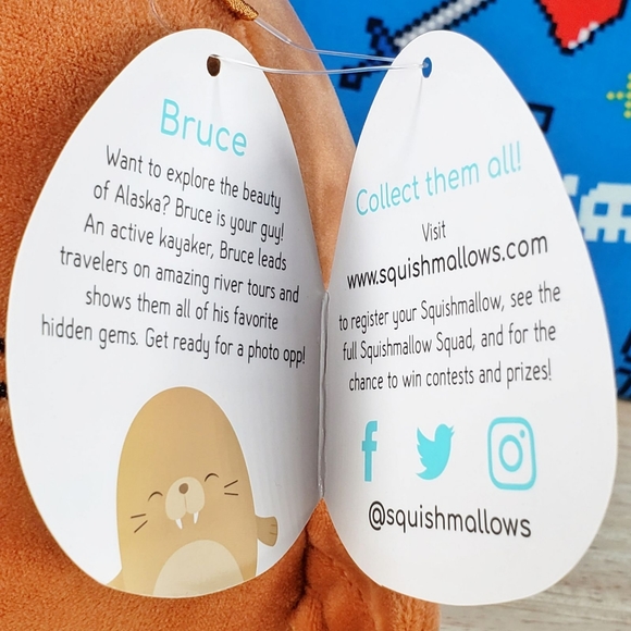 Squishmallow Bruce the Walrus 7" UltraSoft Stuffed Sealife Plush Toy NWT - Picture 11 of 12